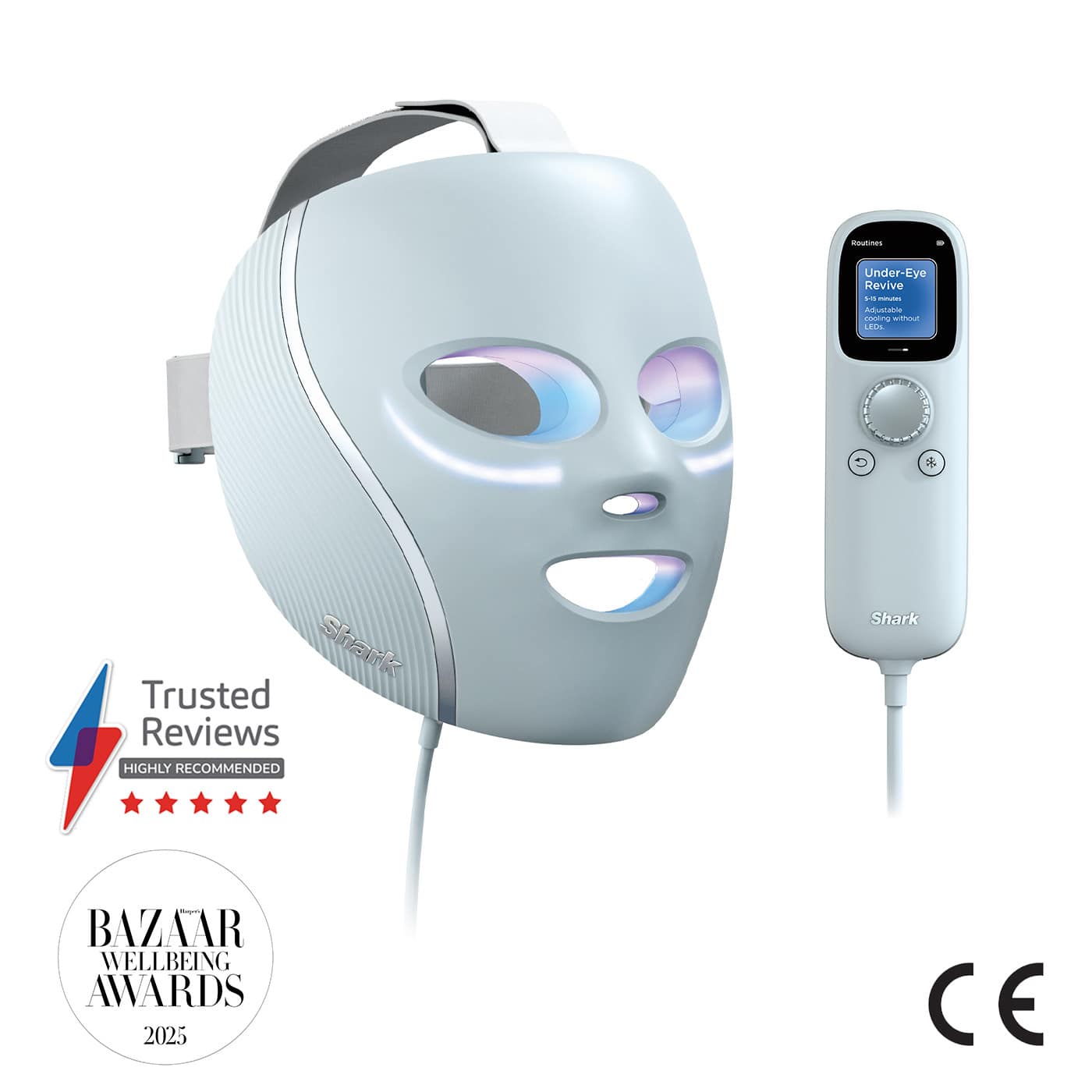 Shark CryoGlow Under-Eye Cooling & LED Anti-Ageing & Blemish Repair Mask FW312UK - Blue Frost product photo
