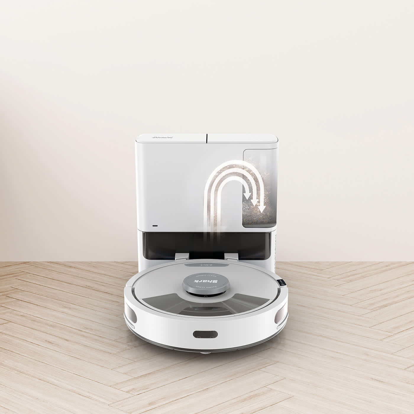 Empties & charges itself