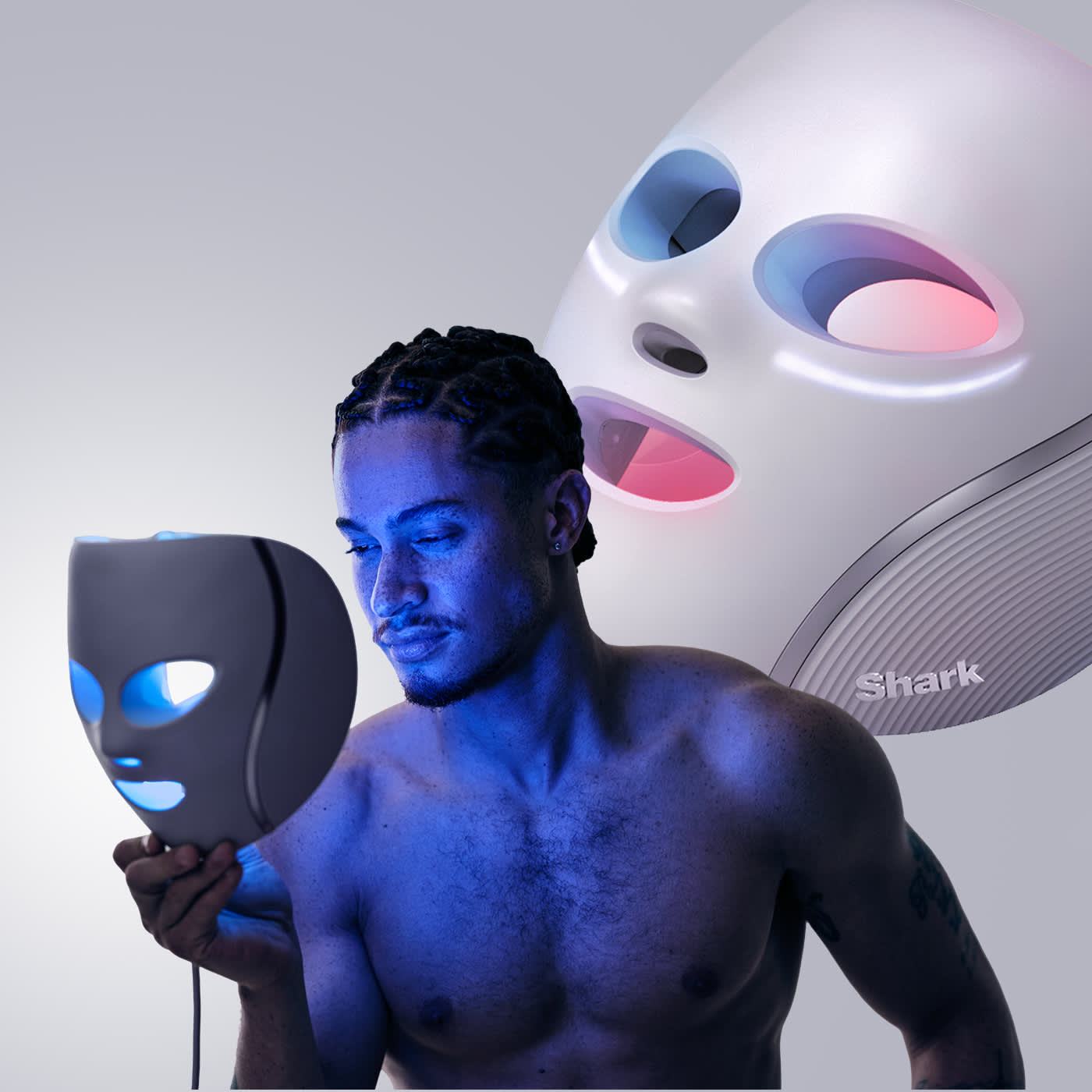 Shark PowerDetect Cordless Vacuum Cleaner auto-emptying dust and debris, with a close-up of its DuoClean Detect floorhead.